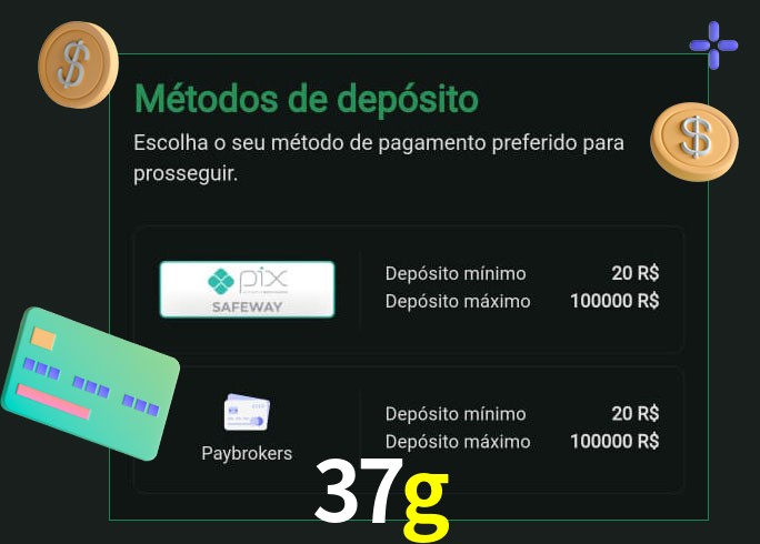 O cassino 37g oferece uma grande variedade de métodos de pagamento